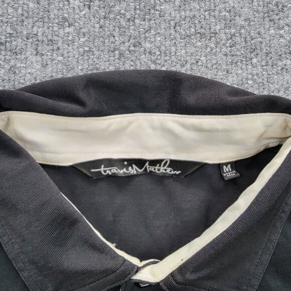 Travis Mathew Polo Shirt Mens Medium Black Short Sleeve Golf Puerto Los Cabos - Picture 7 of 11
